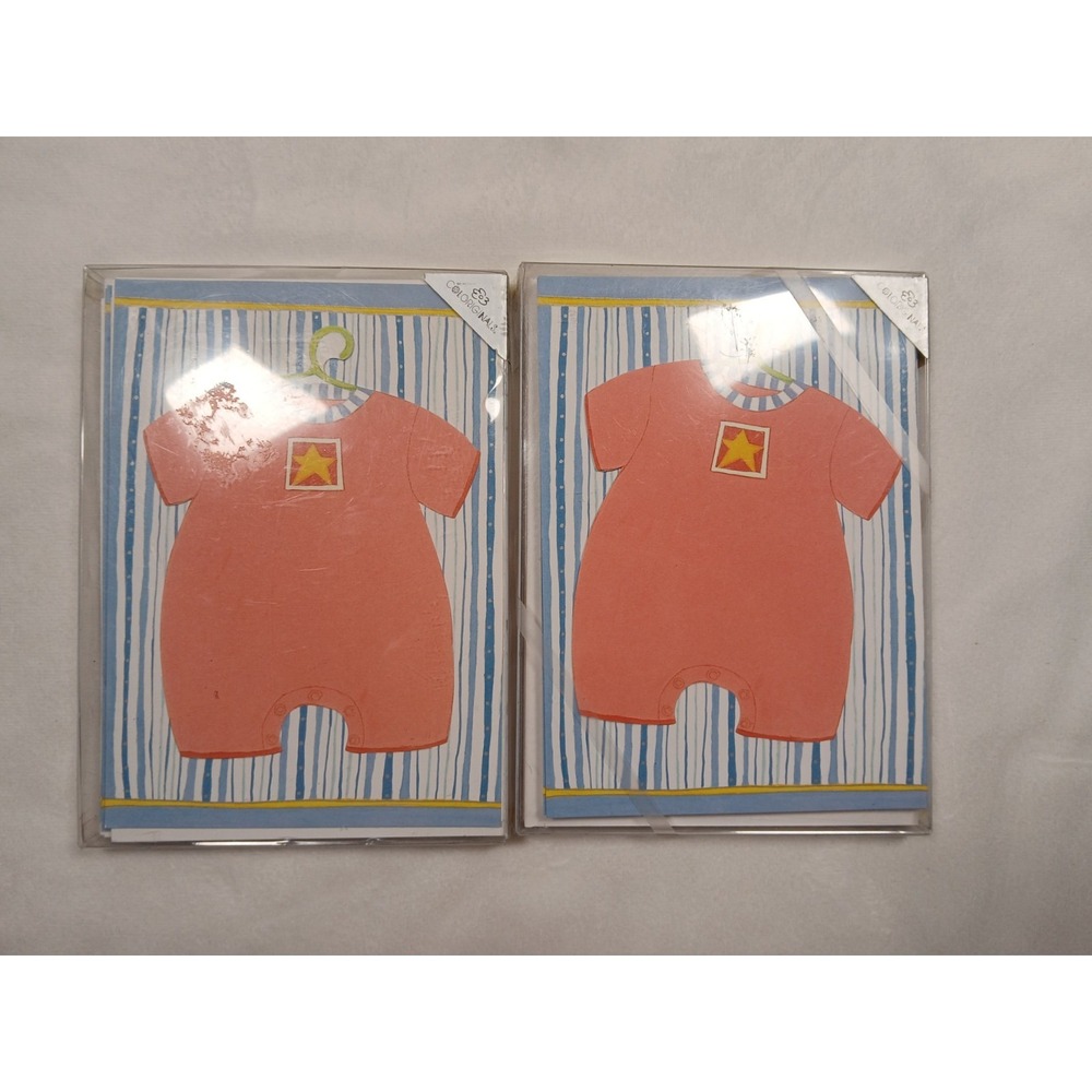 Lot‎ of 2 Vintage Paper Prince Coloriginals Baby Stationery Card Sets 20 Count